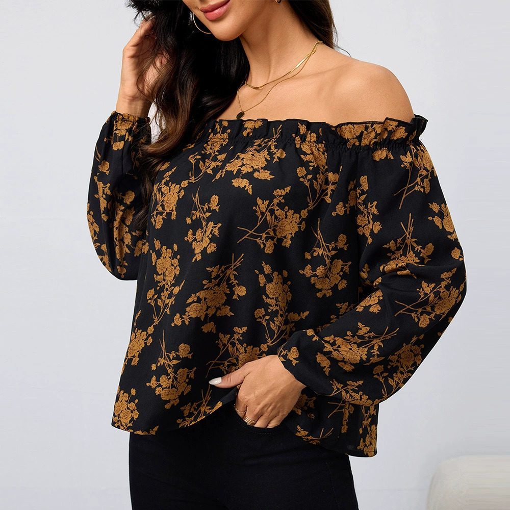 ZARA Chic Off Shoulder Floral Print Long Sleeve Top Spring Summer - Picture 6 of 6